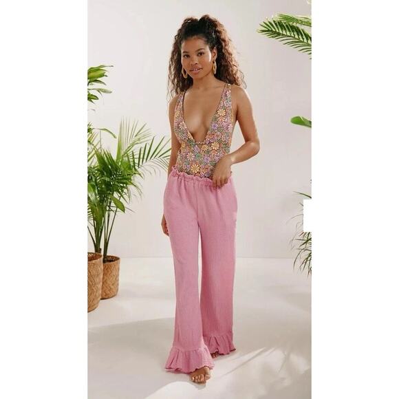 Roxy swim All About Sol One Piece Floral Hippie V-neck Low back Adjustable Tie S - Picture 2 of 10